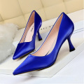 Woman shoes new arrivals 2019 cup heel low heels pump best price simple style big size 43 pointed toe dress shoe